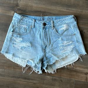 American Eagle distressed denim shorts